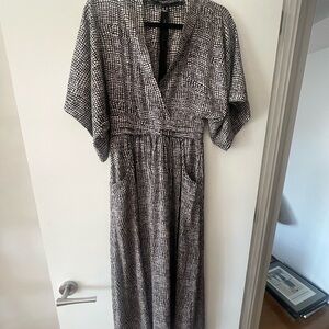 Women’s Black & White Printed Maxi Dress